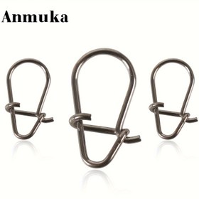 Resim 100 Adetlik Anmuka Paslanmaz Çelik Guru Yem Balıkçılık Yemleri, Hızlı Açma Kilitli Halka, Güçlü Bağlantı, Güvenli Bağlantı İçin Kalınlaştırılmış Tel Klips 