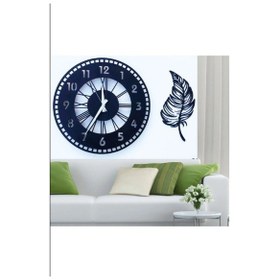 Resim Ümra Lazer Dekoratif Ahşap Siyah Sesiz Akar Mekanizma Duvar Saati 40x40 Cm Siyah 