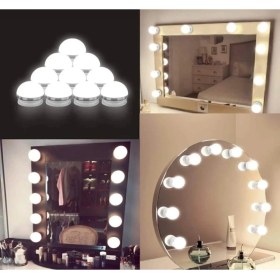 Resim 10 Lu Makyaj Masası Banyo Aynası Aydınlatma Hollywood Tarzı LED Lamba 