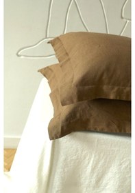 Resim Maki Home Volanlı Süs Dikişli Sutlu Kahve 2 Adet 50x70 Yastık Kılıfı Sutlu Kahve 