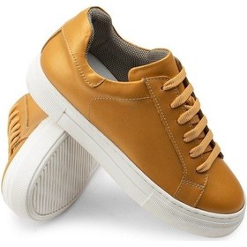 Resim Deery Hakiki Deri Sarı Sneaker Kadın Ayakkabı Sarı 