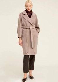 Resim Hatemoğlu Saykı Woman Taş Regular Fit Ceket Yaka Kaşe Yünlü Oversize Manto Taş 