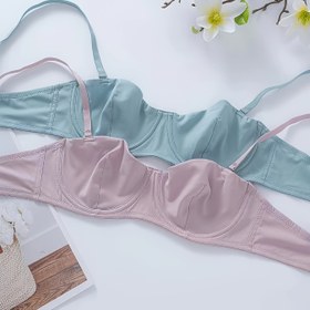 Resim 2 Adet Kadınlar İçin Seksi Düşük Kesim Tırnaklı Sütyenler - Yüksek Destekli Dikişsiz Yumuşak Pastel Renkler (Açık Mavi & Lavanta) | Günlük ve Özel Günler İçin Dolgusuz Rahat Kalıp 