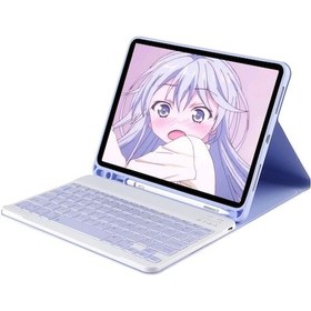 Resim Gld-spt- Newface Apple Uyumlu iPad Pro 11 2024 Kılıf Kc01 Smart Klavyeli Tablet Kılıfı - Lila 