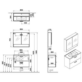 Resim VitrA Mia Banyo Dolabı Seti 80 Cm Beyaz 66050 Beyaz 
