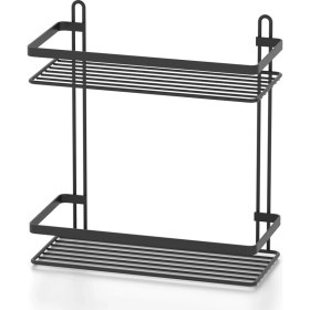 Resim Tekno-tel 2 Katlı Banyo Rafı Mat Siyah Es067 