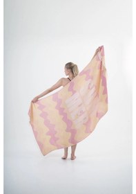 Resim Halikarnas Sarı & Pembe Peştemal %100 Pamuk Çok Renkli 