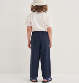Resim Unisex Çocuk Organik Pamuk Pantolon Lacivert - 3-4 Yaş 