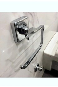 Resim Çelik Banyo Paslanmaz Pirinç Kumru Açık Tuvalet Kağıtlık 10 Yıl Garantili Krom 
