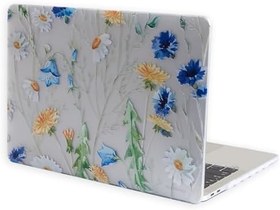 Resim McStorey MacBook Pro 15 inç Touch Bar Uyumlu Sert Kapak Kılıf | Çiçek Desenli Kristal Parlak İnce Koruma, Darbe ve Çizik Önleyici | A1707 A1990 Sarı 