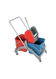 Resim Plastik Çift Kovalı Temizlik Arabası Temizlik 