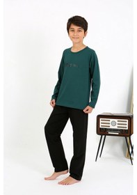 Resim Akbeniz Erkek Çocuk Uzun Kol Penye Pijama Takım 20437 Zümrütyeşili Zümrüt Yeşili 