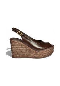 Resim Fox Shoes Y996553560 Kahverengi Rustik Dolgu Topuklu Kadın Ayakkabı Kahverengi 