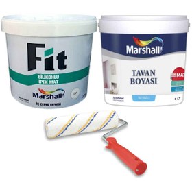 Resim Marshall Fit Silikonlu Ipek Mat 20kg Tavan Boyası 10kg Rulo-su Bazlı-silinebilir-kokusuz-nefes Alır 