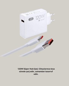 Resim Ilkeshop 120w Mi Turbo Destekli Hızlı Şarj Cihazı Type-c Uyumlu Akım Korumalı 