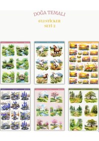 Resim 6 Lı Doğa Temalı Sticker Seti-2 12x17 Cm Bullet Journal, Scrapbook, Ajanda Ve Planlayıcı İçin Diğer 