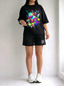 Resim EFFRENATU Kadın Oversize AVO Basic Tişört ve Wide Leg Eşofman Altı Takımı | Rahat Günlük Casual Streetwear Kombin 