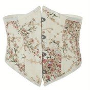 Resim Çiçek Desenli Straplez Korse, Retro Mahkeme Tarzı Zayıflama Dantel Yukarı Vücut Şekillendirici, Kadın İç Çamaşırı ve Shapewear 