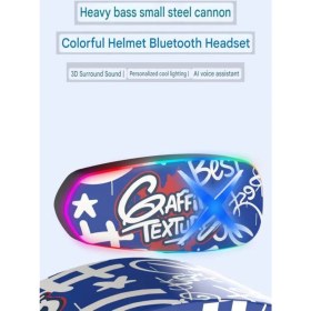 Resim Magicool Helmet Graffiti Motor Kask Kulaklık Rgb Modlu Su Geçirmez 6.0 Bluetooth Intercom Yenı Model 