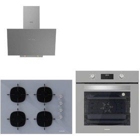 Resim Silverline BO6502S02 - CS5665S01 - 3481 Gri Cam Ankastre Set 