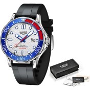 Resim Hanyang G Mavi Kırmızı 2021 Erkek Saatler Silikon Kayış Su Geçirmez Izle Erkekler Için Lıge Üst Marka Lüks Spor Erkek Kuvars Kol Saati Relogio Masculino (Yurt Dışından) 