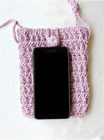 Resim VALAR Yazlık Hasır Çanta / Telefon Çantası Lila 