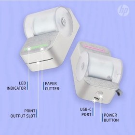 Resim Hp Sprocket Panorama Instant Taşınabilir Renkli Etiket Ve Fotoğraf Yazıcısı Gri Printer Siyah 