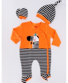 Resim Fantastic Baby Turuncu,zebra Çizgili Erkek Bebek Tulum Takım Turuncu 