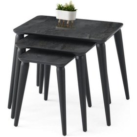 Resim Arya High Gloss Dikdörtgen 3Lü Zigon Sehpa (531808870) 