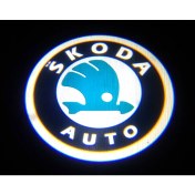 Resim Ototime Skoda Araçları Için Kapı Altı Logo 7 LED Projektör (2 Adet) 