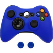 Resim Lacivert-silikon Koruyucu Kılıf Xbox 360 Gamepad İçin Xbox 360 Denetleyicisi İçin Kauçuk Kabuk Cilt + 2 Başparmak Sapları Caps 