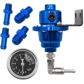 Resim Synodicmonth Ayarlanabilir Yakıt Regülatörü Yakıt Takviyesi Evrensel Basınç Regülatörü Basınç Göstergeli Araba Aksesuarları, Mavi 
