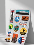Resim Sticker Market Tatil, Bavul, Seyahat, Traveling Sticker Seti, Düz Yüzeyler Için A4 Boyutu Çıkartma Etiket Seti 