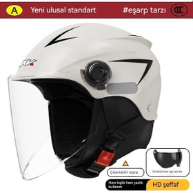 Resim Shidai888 Kaskı Dört Mevsim Evrensel Kış Sıcak Çıkarılabilir Eşarp Beyaz 