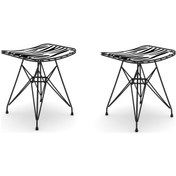 Resim Knsz kafes tel sandalyesi taburesi 2 li mutlu syhbonar ofis cafe bahçe mutfak 