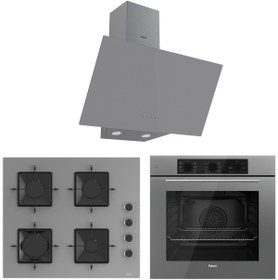 Resim Ferre Elegant Line Basic Gri Ankastre Set ( QBL62CPR-SS208-D079 ) 