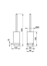 Resim Keuco Aks Edıtıon 11 Tuvalet Fırçası Duv Krom-Crystal - Keu.1 