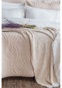 Resim Apricitas Home Belmont Beige Çift Kişilik %100 Pamuk Nevresim Takımı Ve Battaniye-yatak Örtüsü Seti Bej 
