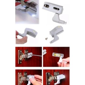 Resim Munico Iç Menteşeye Takılan LED Press Aparatlı Dolap Kapısına Göre Aydınlatan Lamba LED Işık Mutfak Lavabo 