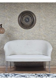 Resim Zafir İkili Teddy Krom Kaplama Telli Ayak Çay Seti Koltuk İkili Berjer , Balkon, Salon, Ofis Krem 