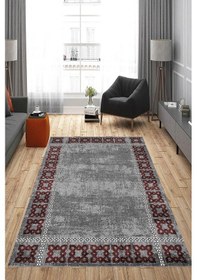 Resim Rovigo Home Dijital Baskı Yıkanabilir Kaymaz Taban Salon Halısı Ve Yolluk Rvg0822-fnl32 Bordo 