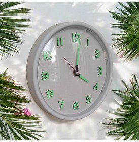 Resim Fosforlu 3d Kabartma Rakam Duvar Saati Beyaz 28 Cm Bombeli Cam Beyaz 