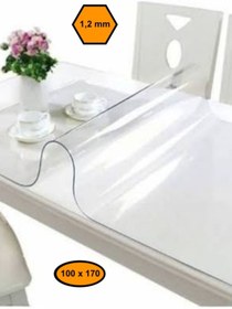 Resim MRT PLASTİK 1,2 mm PVC MASA ÖRTÜSÜ, ŞEFFAF MASA KAPLAMASI, 100x170 