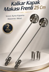 Resim NZB Frenli Kalkar Kapak Makası Dolap Çekmece Metal 25 Cm Sessiz Açma Kapama Amortisör Piston Bar 25 cm 