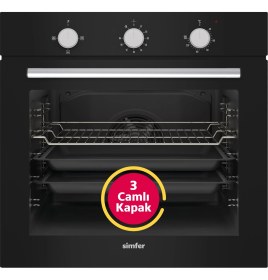 Resim Simfer 8205 Siyah 4 Fonksiyon Ankastre Powerturbo Fırın 