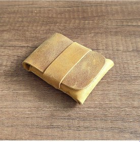 Resim Minimalist Deri Kartlık Cat Sarısı Anahtarlık Hediye Sarı 