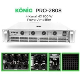 Resim König Pro-2808,S 4 Kanal 4 Ohm 4x600W Power Anfi 