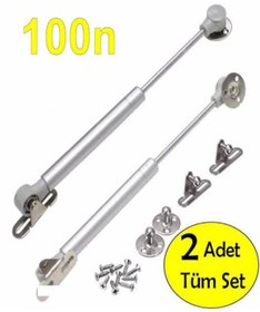 Resim EraycanYapıMarket 2 Adet 100N Dolap Kapak Amortisörü Gazlı Piston 