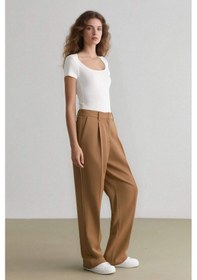 Resim DeFacto x Sorbe Tapered Fit Pantolon Yüksek Bel Pensli Düz Paça Cepli D9908AX24AUKH516 