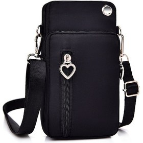 Resim Unisex Kadın Erkek Crossbody Çanta Su Geçirmez Cep B1298b Siyah 